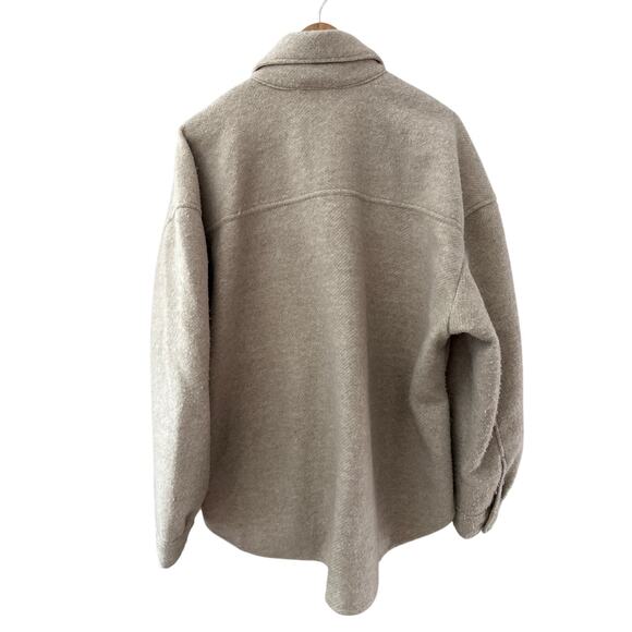 Abercrombie‎ & Fitch Oversized Shacket Shirt Jacket Cream Size XL - Picture 4 of 12